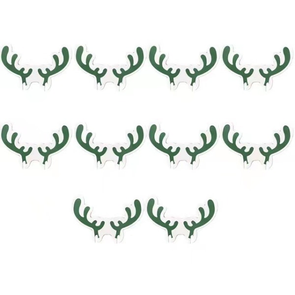 Roliga julglas dekorationer kort tomte hattar Green Antlers