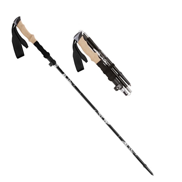 Lätta, hopfällbara vandringsstavar för ryggsäcksutrustning Black 110cm