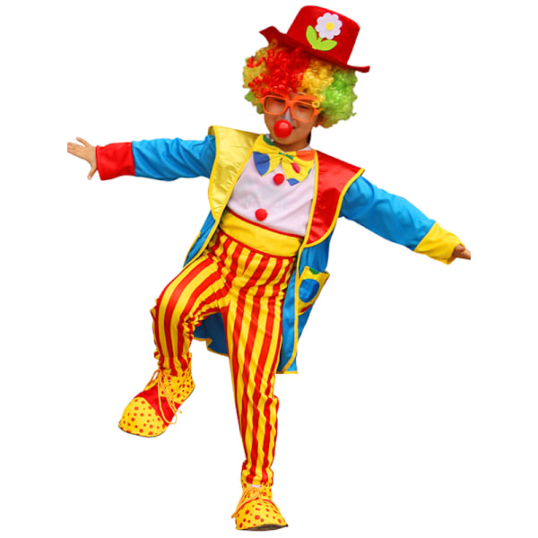 Clown-dräktset för barn Cirkusdräkt Yellow M