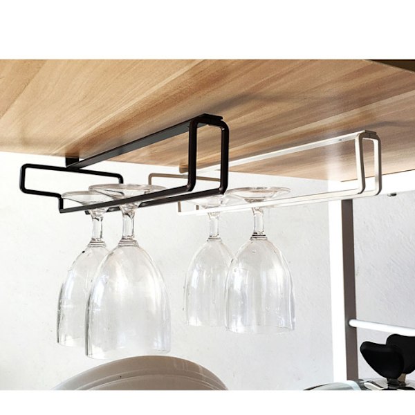 Single Rail Vinglas Stemware Rack Hållare white