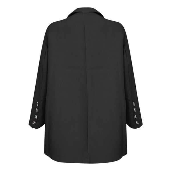 Dame Business Blazer Bukser Sæt, 2 Dele Outfits Blazer Jakkesæt BLACK 3XL