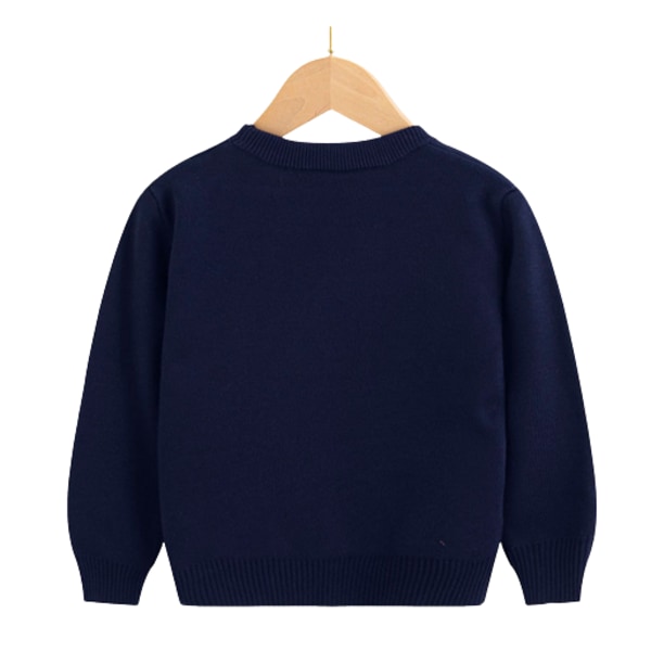 Kids Christmas Crew Neck Stickad Söt Pullover Blue 100