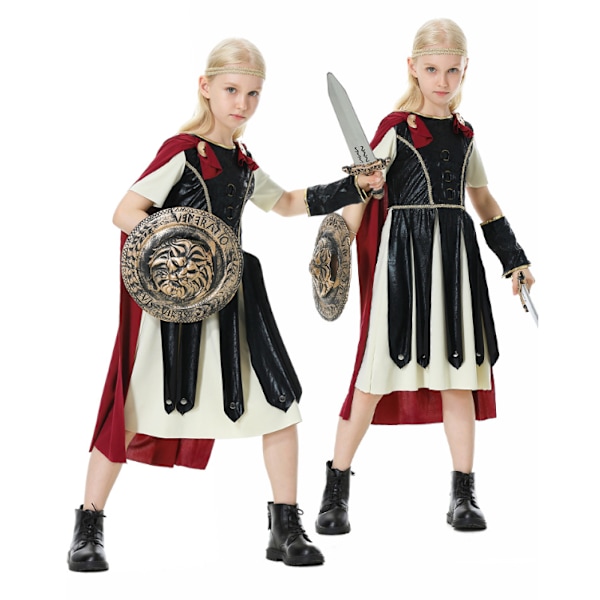 Romersk Krigarkostym Set för Pojkar Flickor Män Girl-XL