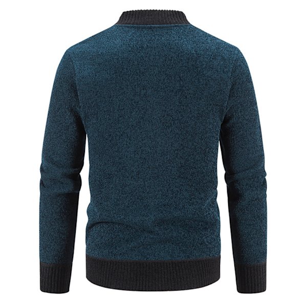 Hettegenser i strikk for menn - varm jakke Navy blue XXXL