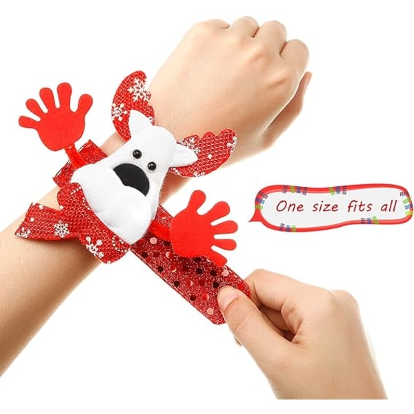 20 stycken Christmas Slap Armband Christmas Snap Armband Red