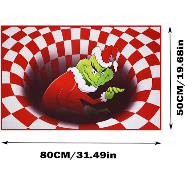 Illuusio-ovimatto, Jouluinen Hauska Liukumaton Ovimatto Red 60*90cm