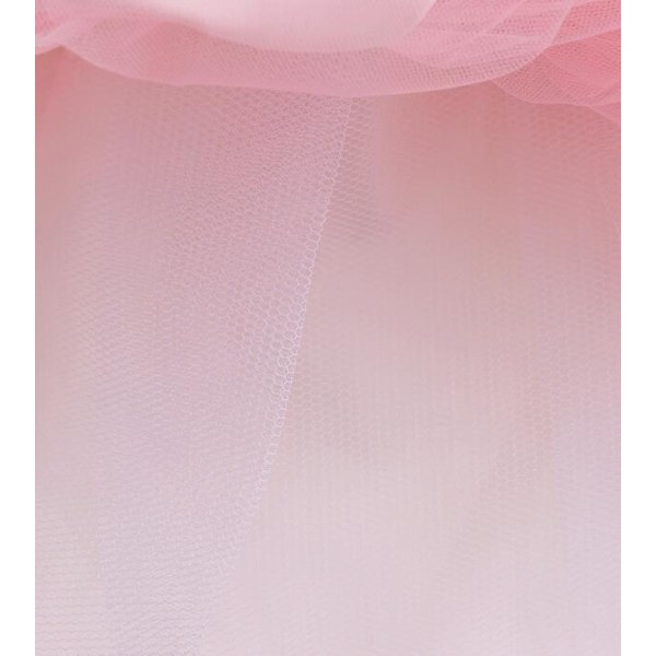 Flickors En-axlad Rosa Rutmönstrad Mesh Prinsessklänning 140CM