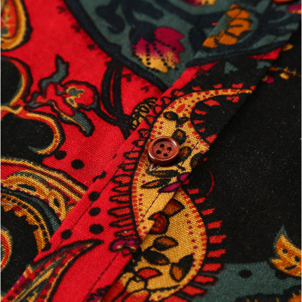 Printed långärmade skjortor Slim Fit-skjortor red L