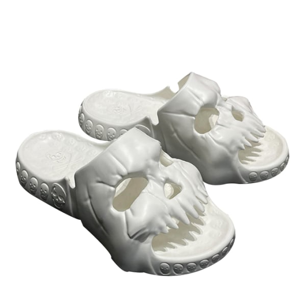 Skull Tofflor Sliders, Roliga Skull Tofflor white 40-41