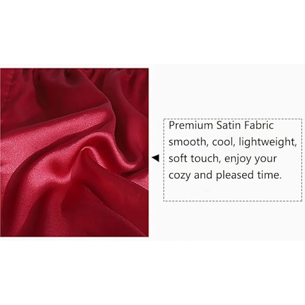 Mäns Satin Boxer Shorts Silke Pyjama Byxor Lounge Sovshorts Red 2XL