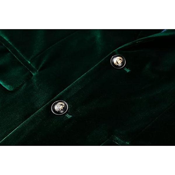 Miesten Samettitakki Slim-Fit Muodikkaat Yksiväriset Puku Takki Green M