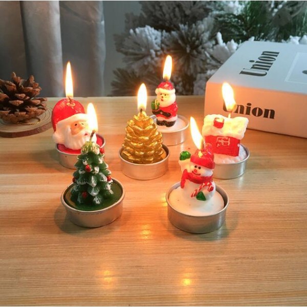 3 stk Julepynt Håndmalte Lys Santa Claus