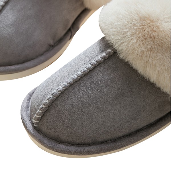 Damtofflor Memory Foam Fluffy Tofflor grey 9.5