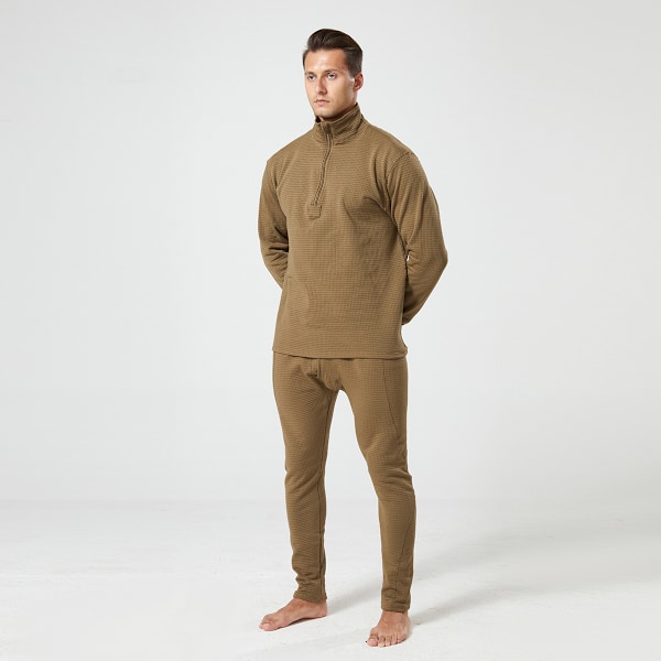 Mænds Termisk Underundertøj Langt Bukser Sæt khaki XL