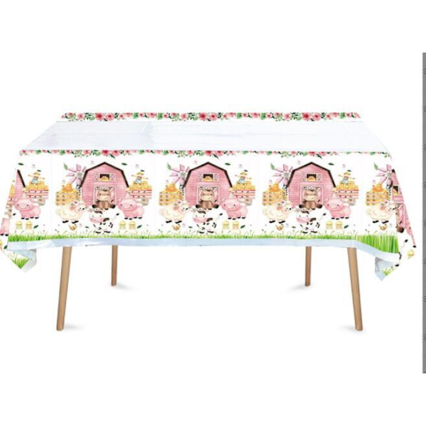 Gårdstema Rosa Babyfest Pynt Set 1