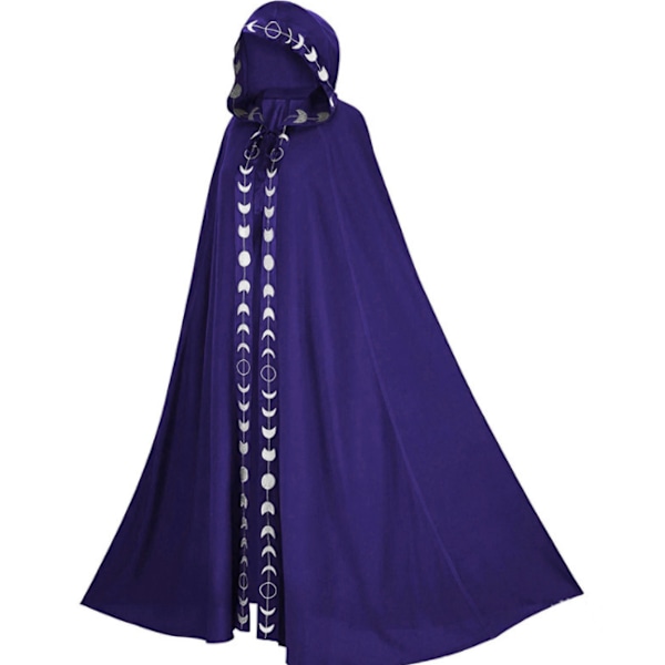 Medeltida renässans Long Cape Coat rituell mantel purple 110-120cm