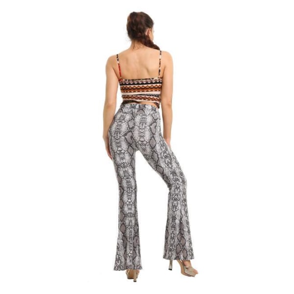 Print Stretch Bell Bottom Flare Palazzo Byxor Byxor style 1 M