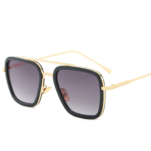 Retro Aviator Solglasögon fyrkantig metallram Style 8