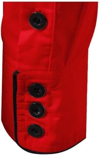 Mænds Western Cowboy Skjorte Mode Slank Pasform Design Red 1 S