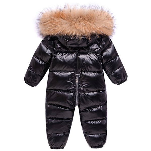 Baby vinter snödräkt kappa Romper Ytterkläder Huva black 100cm