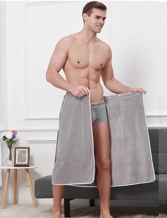 Håndklædewrap til mænd, hurtigtørrende mikrofiber håndklæde til mænd Grey