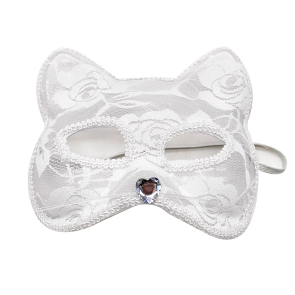 Masquerade Mask Spetsmask för Halloween kostym white