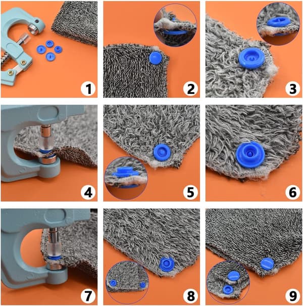 300 st Syknappar med Pressverktyg Blue