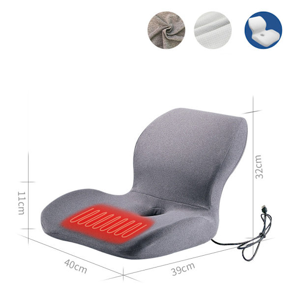 Uppvärmd sittdyna för kontorsbruk light grey