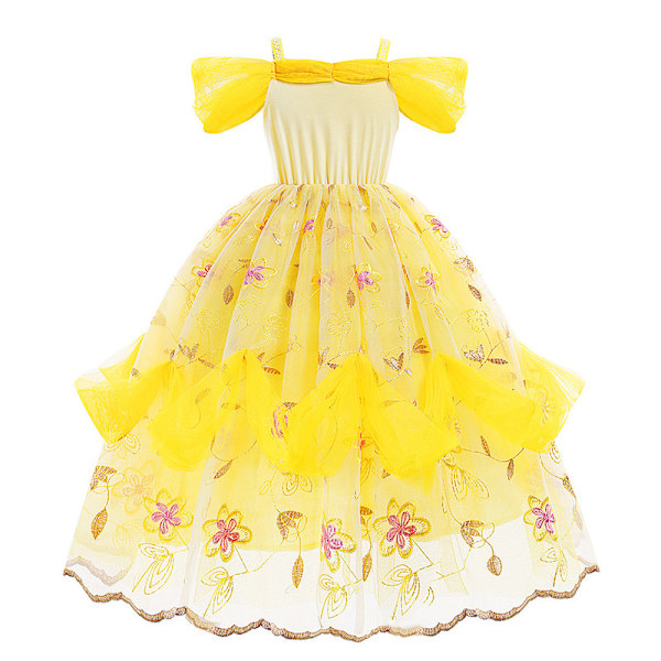 Prinsessekjole for jenter Halloween Cosplay Kostymer Bursdagsfest Klesoppkledning 120cm