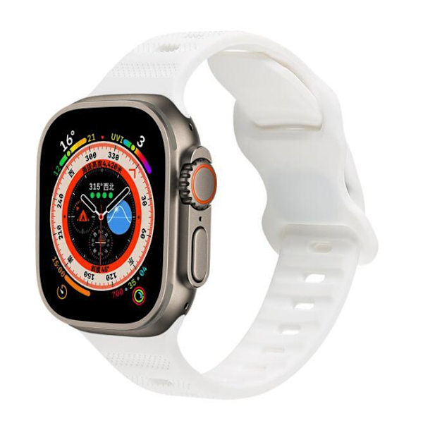 Fjärilsklämma Silikonarmband för Apple Watch White 38-40-41MM
