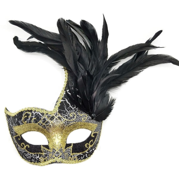 Spetsmaskerad bollmask Burlesk Mardi Gras gold