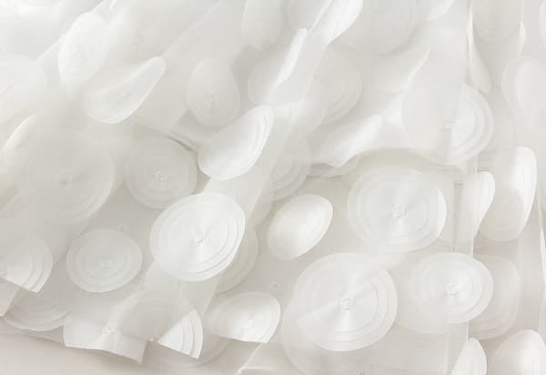 Dam Tyll Midi Kjol 3D Prickig Mesh Kjol A-Linje White