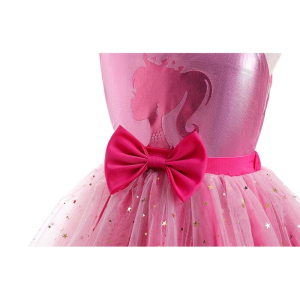 Pige Pink Kostumekjole, Børne Halloween Fødselsdag Cosplay Party Outfit 130cm