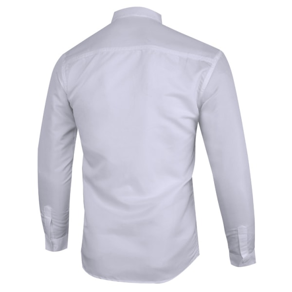 Normal passform långärmad Oxfordskjorta för män White 2XL