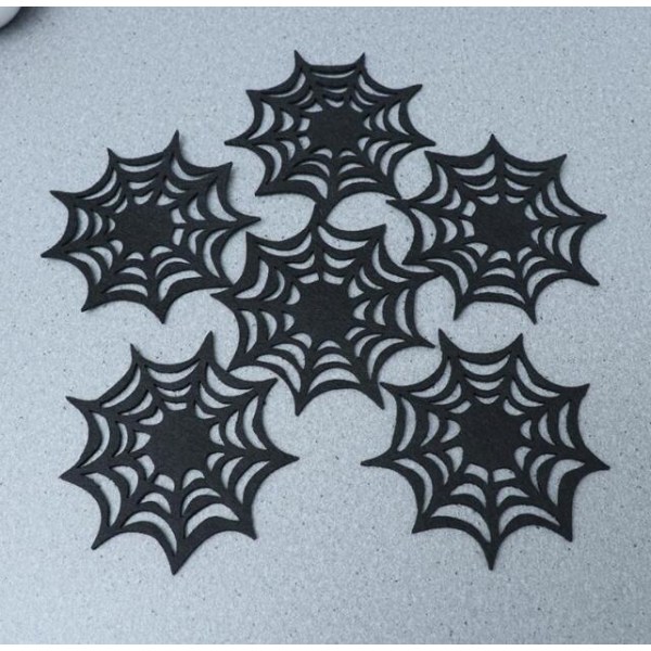 6 stk. Halloween Udhulede Edderkoppespind Underkopper 6PCS