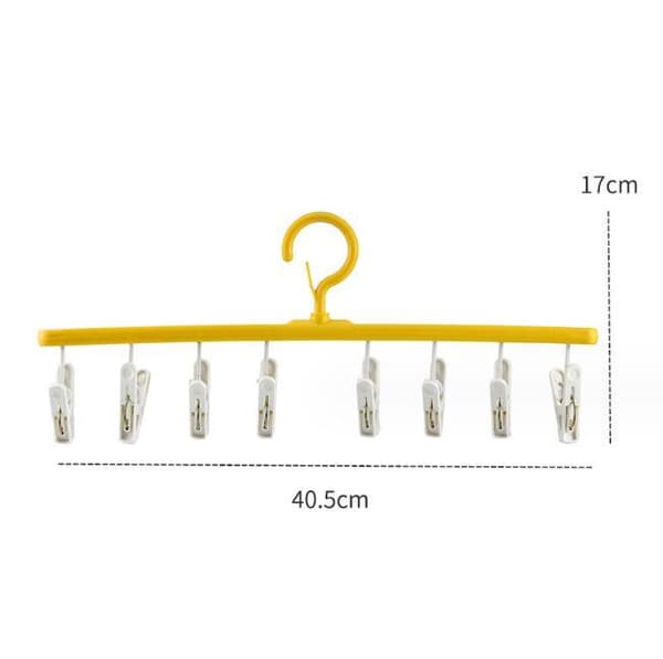 Bärbara Plaststrumpplintar med 8 Klämmor Yellow