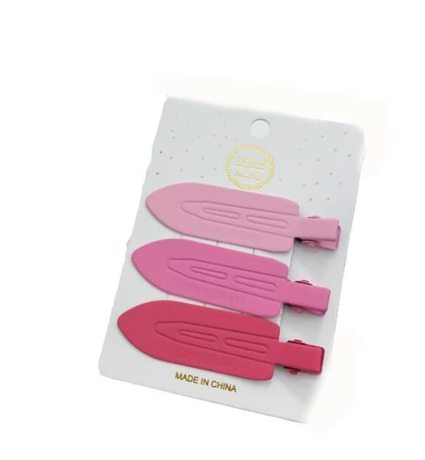 3-pack Candyfärgade Metalliska Hårclips som Inte Lämnar Märken Red