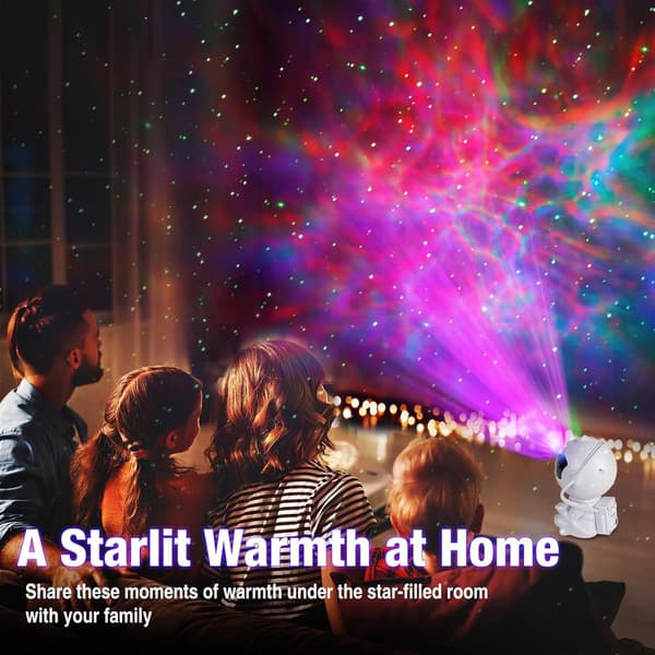 Astronaut Projektor, Stjerneprojektor Galakselys, Nattlys for Barn White 2