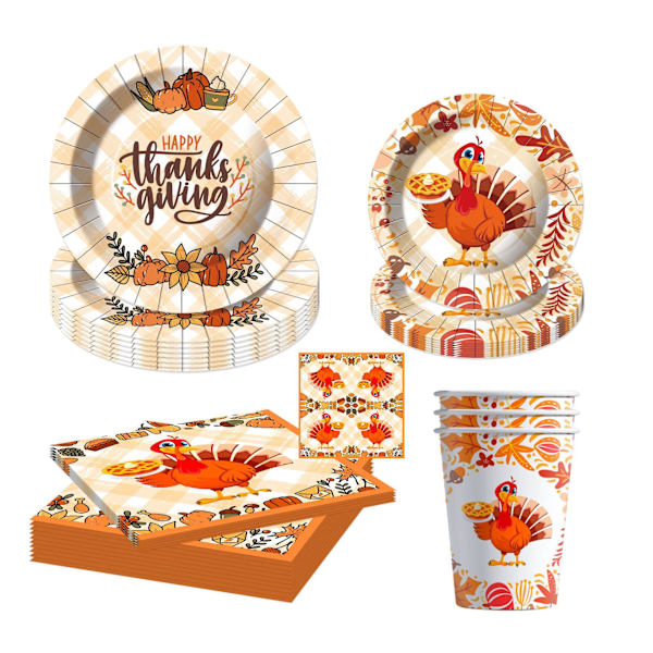 124 delar Thanksgiving Party dekorationer Set