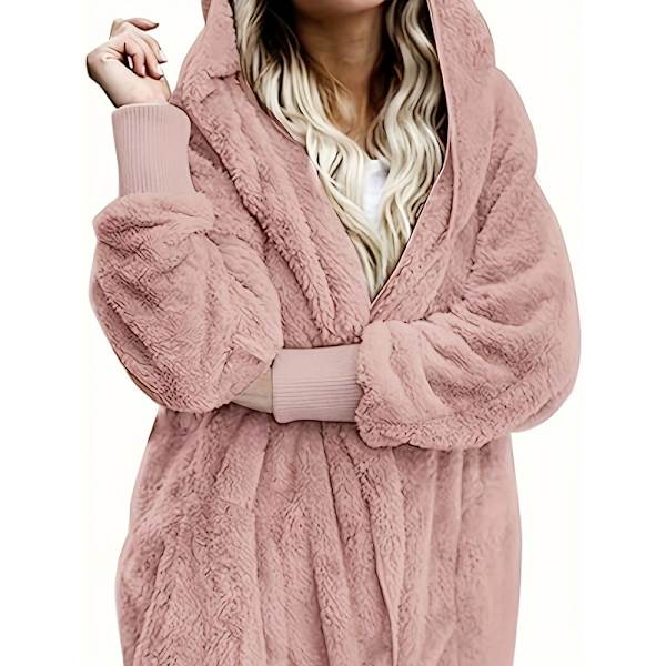 Damjacka med huva, långärmad, vinter Pink M
