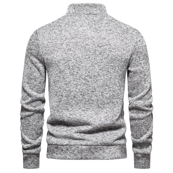 Turtleneck-tröja för män Casual Stickad Pullover-tröja Light Gray 2XL