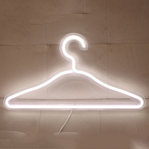 Klädställ Form Neon LED-ljus USB driven nattlampa white