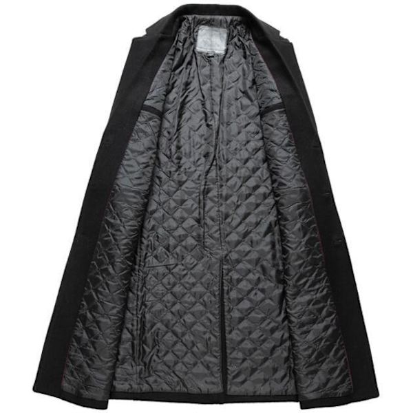 Lång kappa för män Slim Fit Vinterkappa Varm överrock grey XL