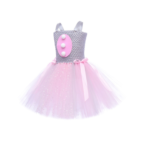 Pääsiäispupun Verkkomekko Sekvenssit Sateenkaari Halterneula Tulle Tutu Mekko L