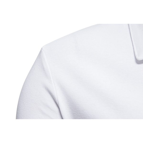 Høyhalset Skjorte for Menn med Lang Erme, Rutete Patchwork, Casual White L