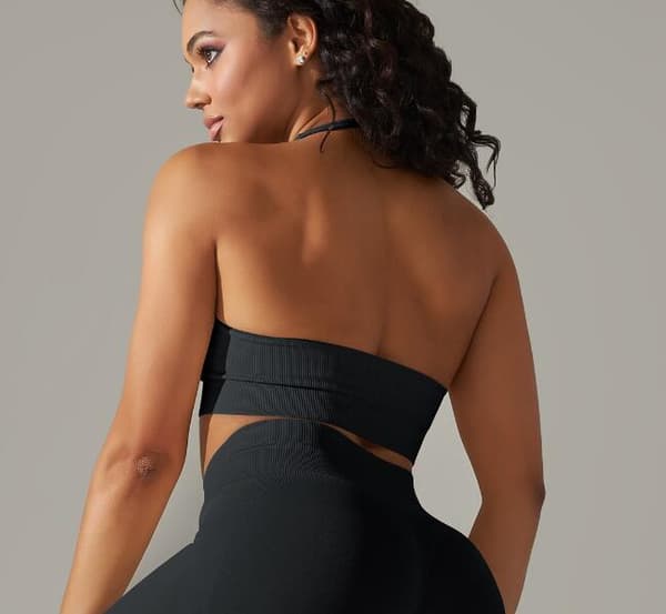 Solid Färgad Stretch Yoga Kläder Black S