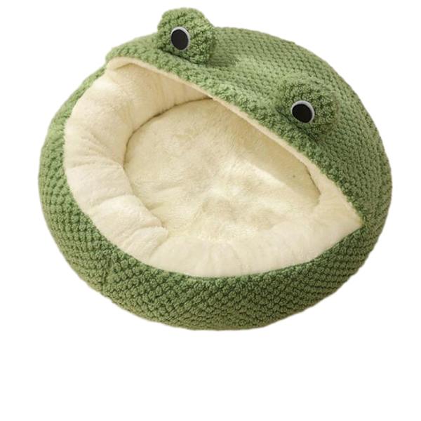 Super Blød Grøn Frø Formet Dyreseng Half-Shed Nest M