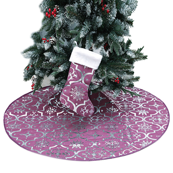 48 tum stora Xmas Tree kjolar med snöigt mönster purple