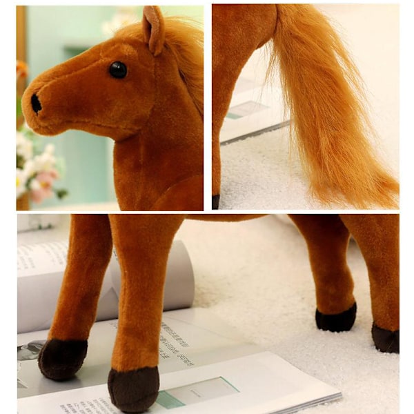 Sød Heste Plyslegetøj, Simulerings Pony Udstoppede Dyr dark brown 20cm