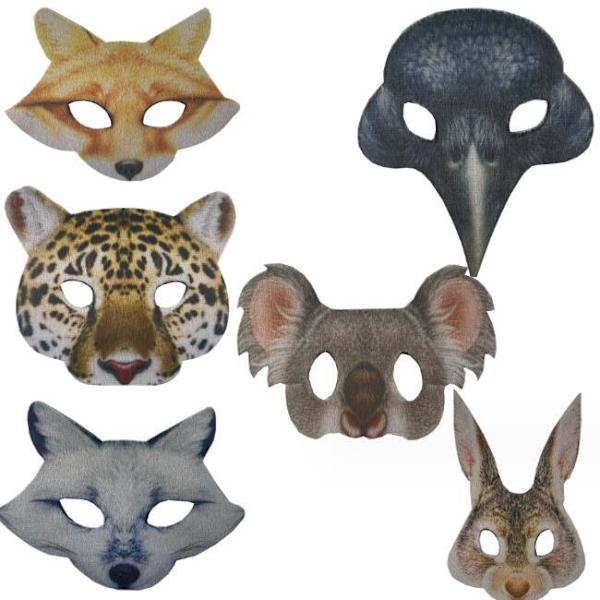 Digitaltryckt Djurmask för Maskerad Wolf